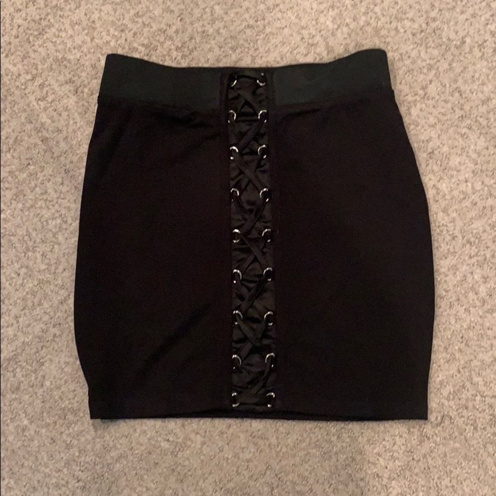 Tight Black Skirt w Design on Front